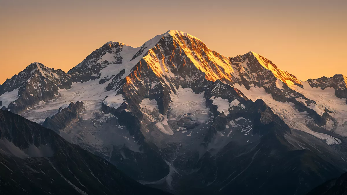 Golden Hour Hits Different on Snowy Mountain Peaks