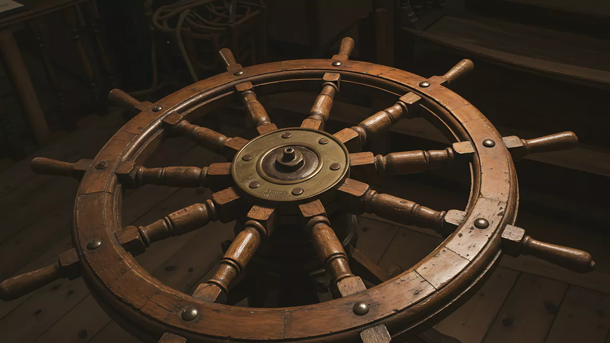 Vintage Wooden Ship Wheel A Glimpse into Maritime History