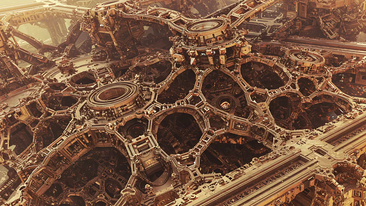 Mind-Bending Geometric Structure in Warm Tones