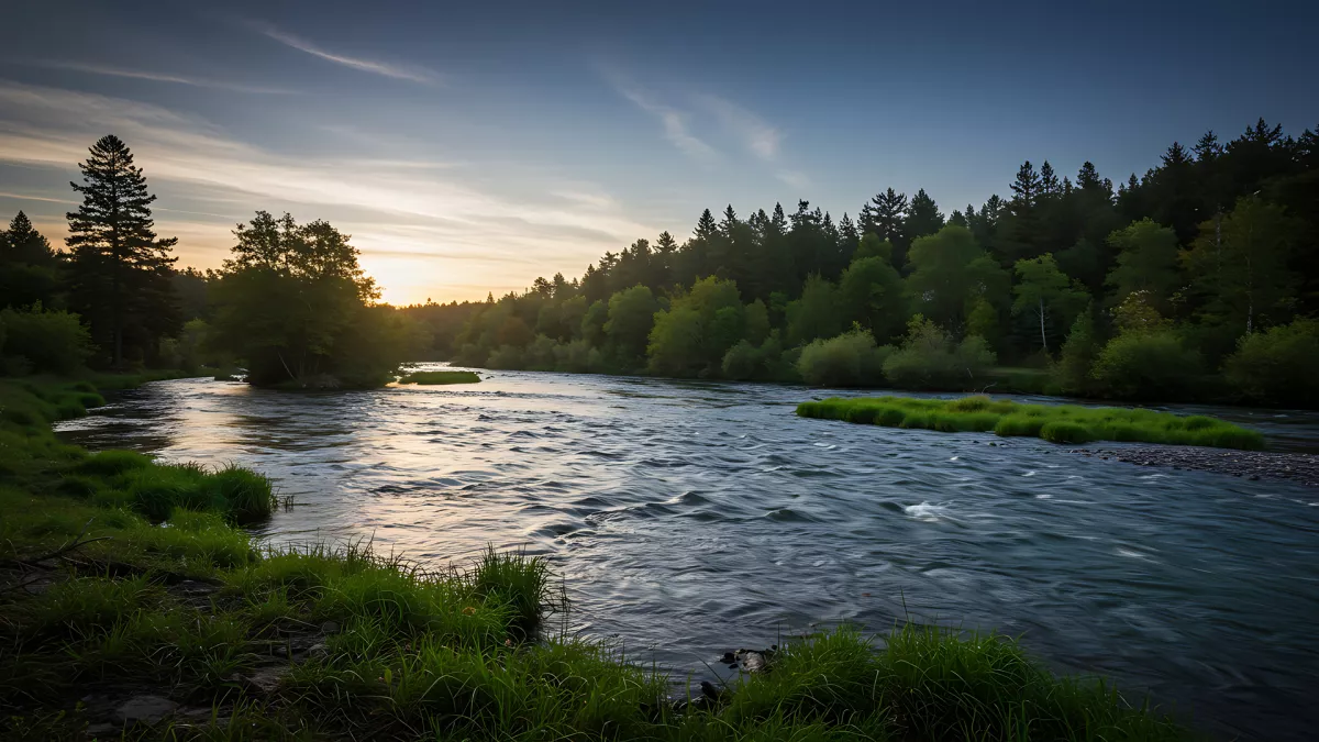 River runs through it sunset vibes
