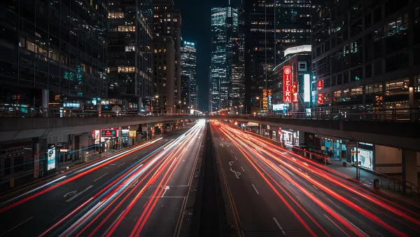 City Lights and Car Trails at Night, So Freaking Cool