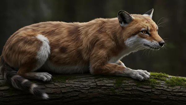 Red Fox chillin' on a mossy log, lookin' all majestic