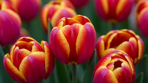 Red and Yellow Tulips Bursting with Spring Vibes