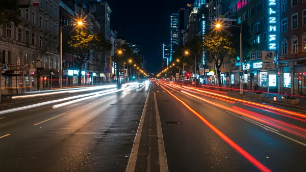 City at Night with Car Light Trails - Whoa Check Out Those Streaks
