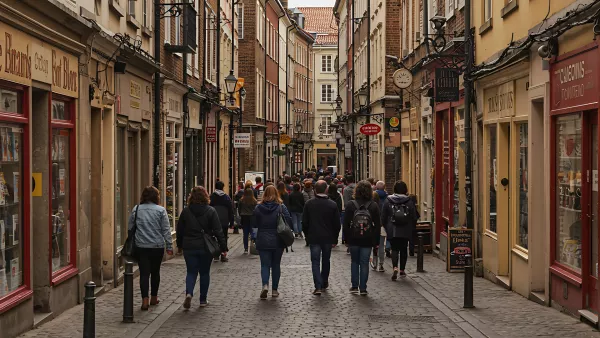 Wandering through the old city streets on a cloudy day