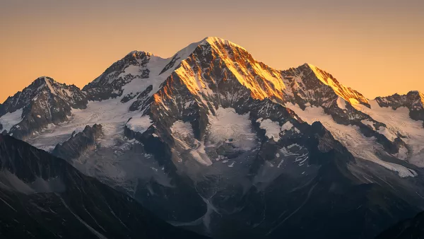 Golden Hour Hits Different on Snowy Mountain Peaks