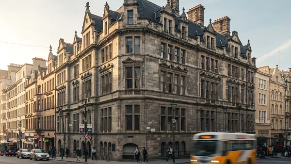 Old Town Charm Edinburgh Scotland with Golden Hour Glow
