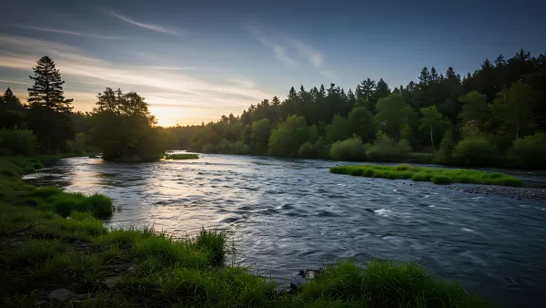 River runs through it sunset vibes