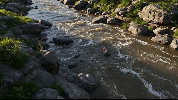 River Runs Through It Stone Banks and Wild Greenery