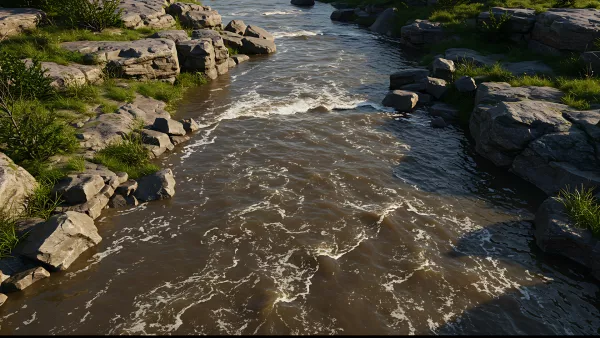 Rocky River Runnin' Wild and Free Through Green Banks