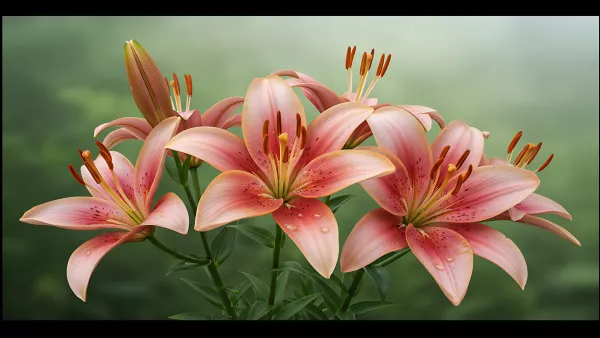 Soft Pink Lilies in Bloom Freshness and Light