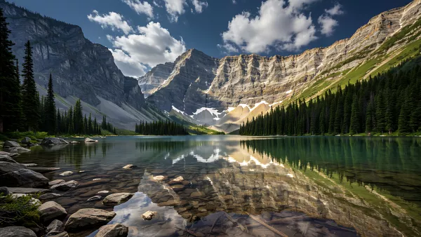 Mirror Lake vibes, mountains and trees all in one shot