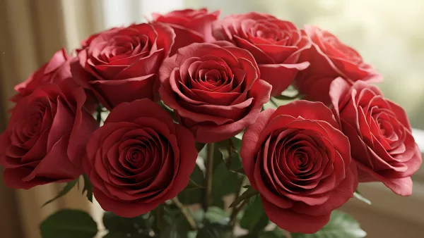 A bunch of roses, perfect for Valentine's Day vibes