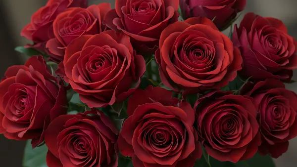 Deep Red Roses Bursting with Romance and Elegance