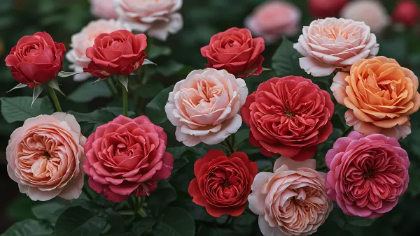 A garden of roses in full bloom so romantic