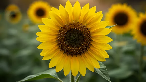 Vibrant Sunflower Bloom in a Field of Greenery