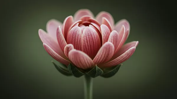 Dusty Rose Flower Bud About to Pop Open