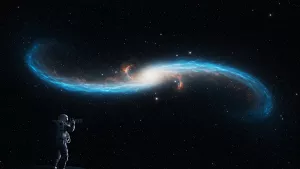 Astronaut Capturing the Cosmos Galaxy Vibes