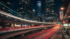 City at Night with Light Streaks - Moody Urban Vibes