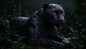 Sleek Black Panther Vibes in the Jungle Darkness