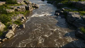 Rocky River Runnin' Wild and Free Through Green Banks